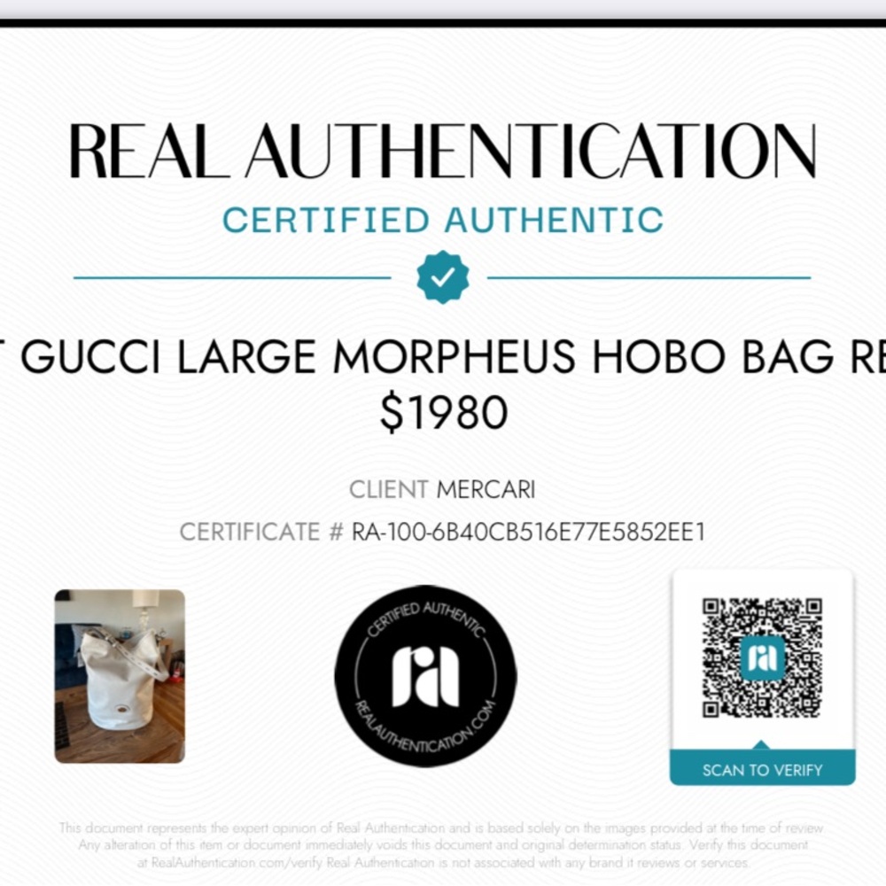 NWT GUCCI MORPHEUS LARGE HOBO  WITH COA - Picture 15 of 15